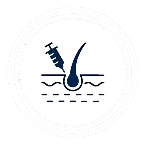 Hair transplant surgery icon for FUE and FUT treatment